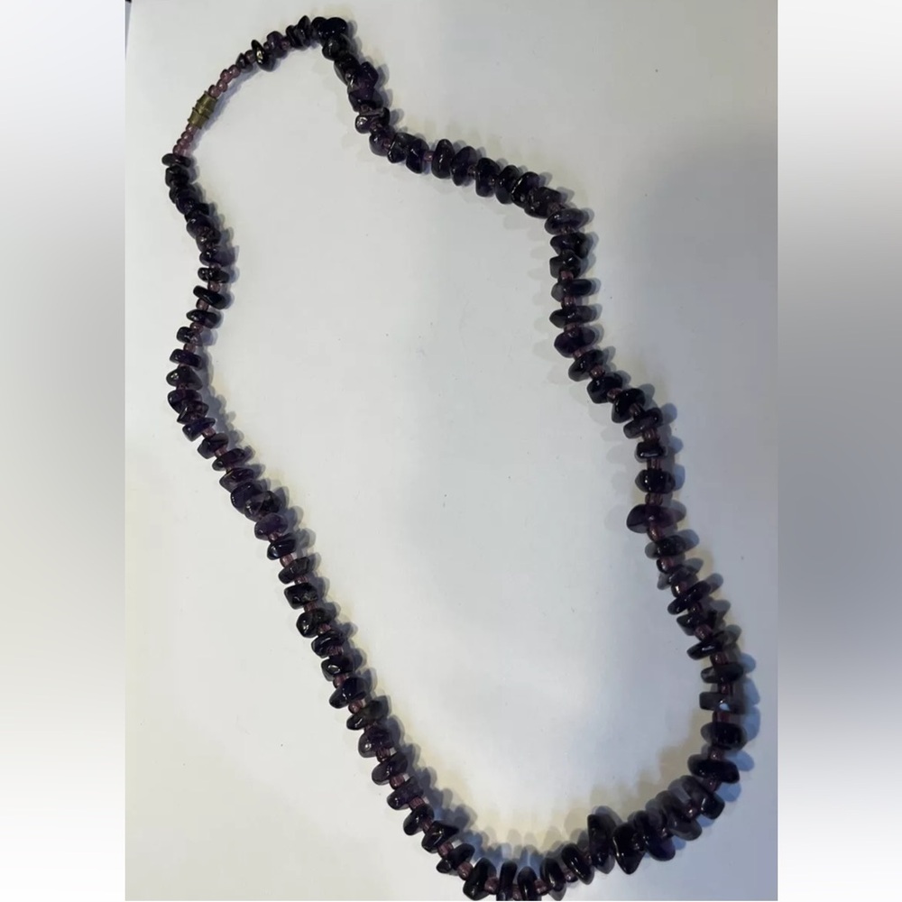 Vintage Amethyst 22” BEADED NECKLACE